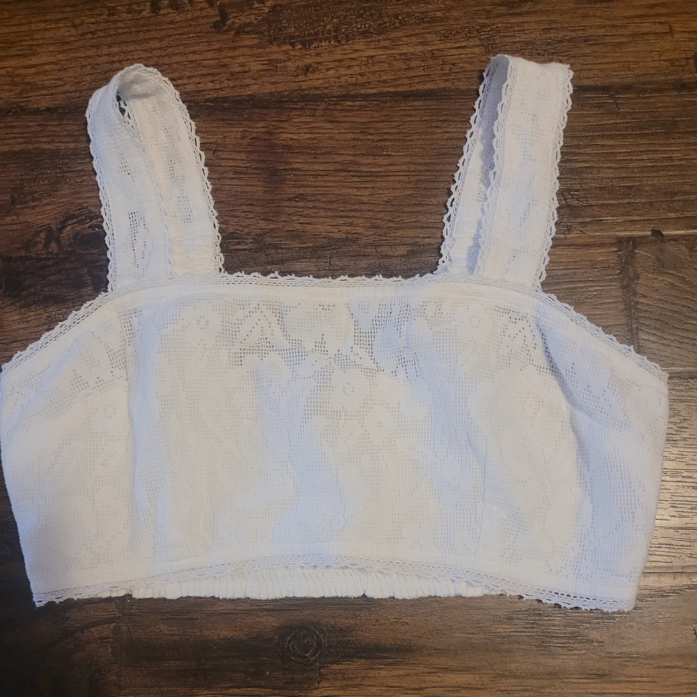 American Eagle Outfitters White Textured Top